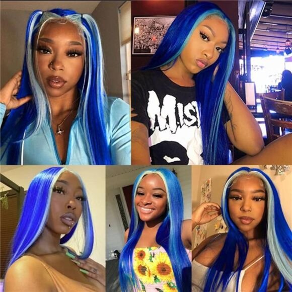 Streaks Heat Resistant Fiber Hair Synthetic Lace Front Wigs -  #FB04 main image 7